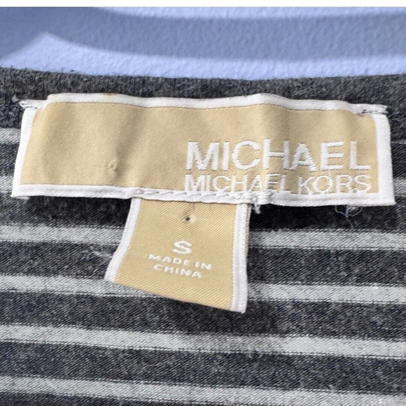 MICHAEL Michael Kors Nautical Striped Zip‎ Shoulders Top S - Picture 2 of 3